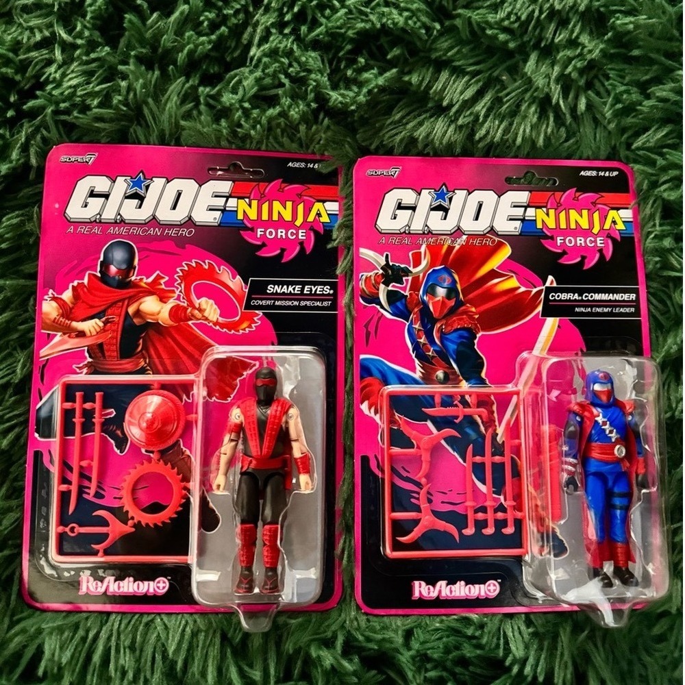 Super7 GI Joe Reaction Ninja Force Cobra Commander & Snake Eyes 3.75" Figure